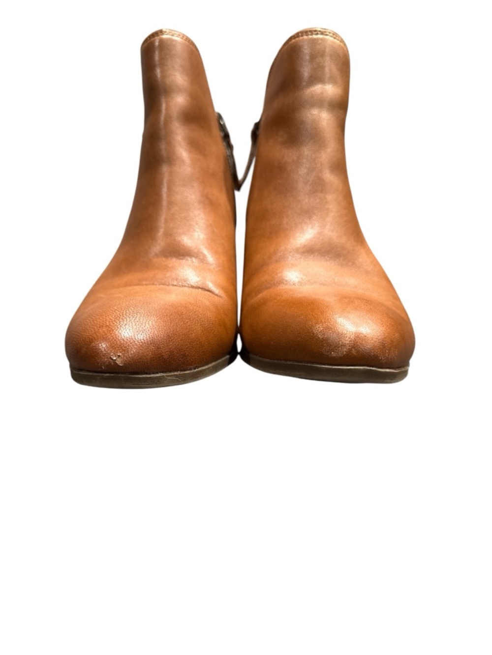 Frye Judith Double Zip Leather Ankle Boots Cognac Brown Size 9M - Picture 3 of 10